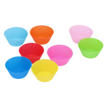 Fleksible silikonmuffinsholdere, gjenbrukbare silikonformer for standard muffinsform, enkel oppbevaring