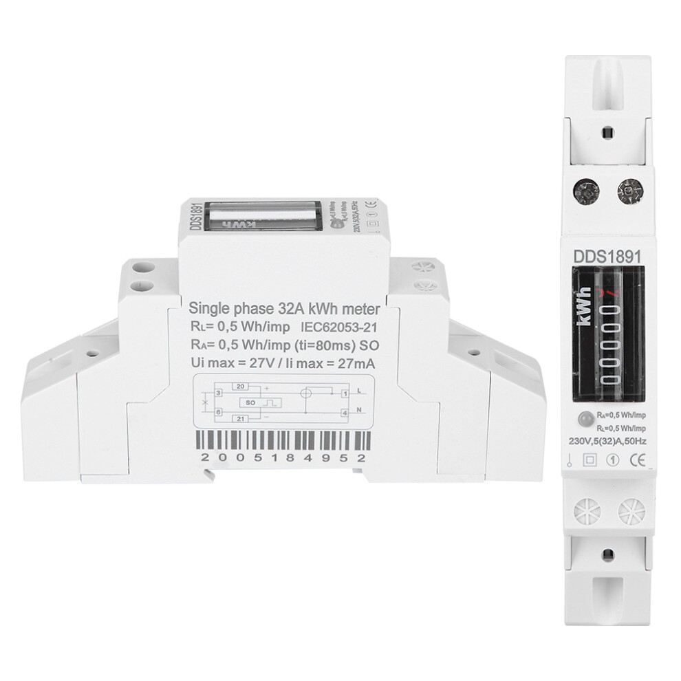Dds1891 230V Single Phase Energy Meter 5(32)A 116X90x45mm 8701361578482