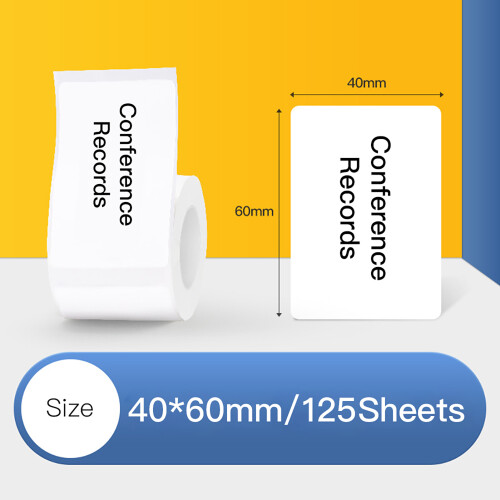 White Blank Thermal Paper Roll 40x60mm 125 Sheets for B21 Label Printer 1