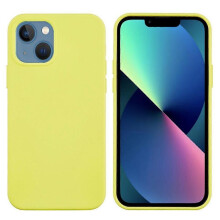 (Yellow, Multicolor) For iPhone 13 mini Liquid Silicone Phone Protective Case Back Shell - Pine Needle Green