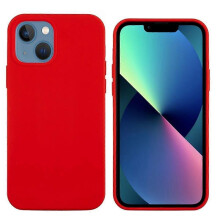 (Red, Multicolor) For iPhone 13 mini Liquid Silicone Phone Protective Case Back Shell - Pine Needle Green