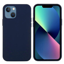 (Midnight Blue, Multicolor) For iPhone 13 mini Liquid Silicone Phone Protective Case Back Shell - Pine Needle Green