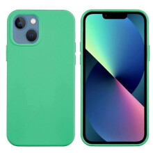 (Green, Multicolor) For iPhone 13 mini Liquid Silicone Phone Protective Case Back Shell - Pine Needle Green