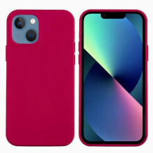(Rose, Multicolor) For iPhone 13 mini Liquid Silicone Phone Protective Case Back Shell - Pine Needle Green