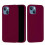 (Wine Red, Multicolor) For iPhone 13 mini Liquid Silicone Phone Protective Case Back Shell - Pine Needle Green 2