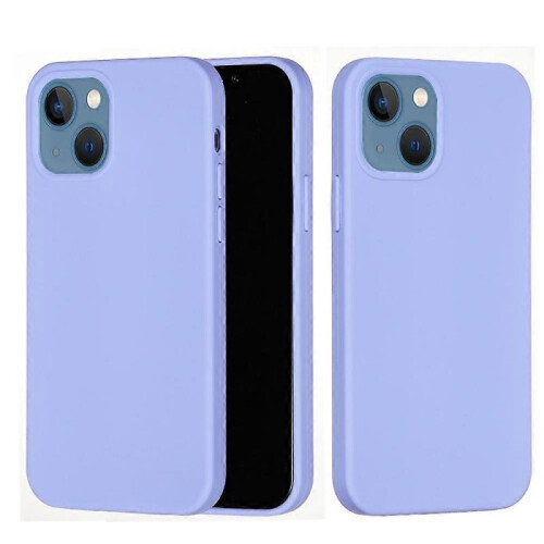 (Purple, Multicolor) For iPhone 13 mini Liquid Silicone Phone Protective Case Back Shell - Pine Needle Green 1