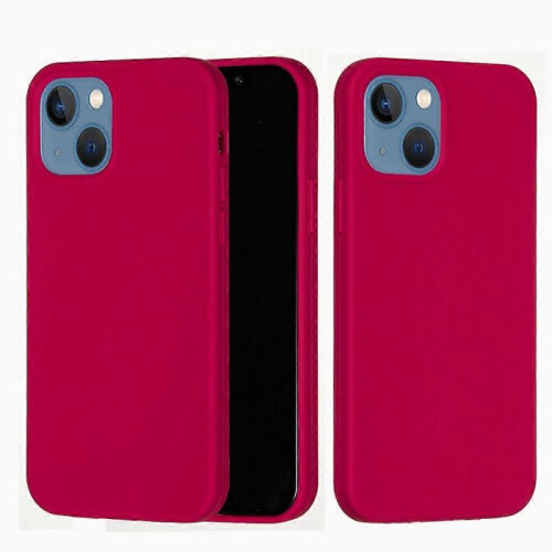 (Rose, Multicolor) For iPhone 13 mini Liquid Silicone Phone Protective Case Back Shell - Pine Needle Green 1