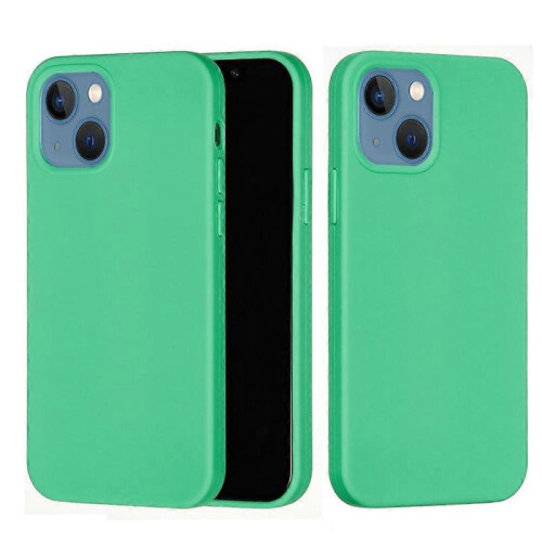 (Green, Multicolor) For iPhone 13 mini Liquid Silicone Phone Protective Case Back Shell - Pine Needle Green 1