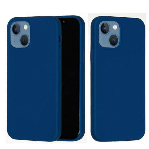 (Blue, Multicolor) For iPhone 13 mini Liquid Silicone Phone Protective Case Back Shell - Pine Needle Green 1