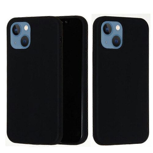 (Black, Multicolor) For iPhone 13 mini Liquid Silicone Phone Protective Case Back Shell - Pine Needle Green 1