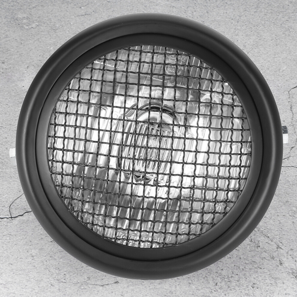 55W 7In Motorcycle Headlight Halogen Metal Glass Black 4171361579934