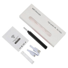 (Black) 5.5mm Wifi Otoscope Ear Cleaner Camera Wireless Ear Wax Removal Tool with LED Light Endoscope Ear Pick Cleaning Red