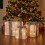 3 Piece Warm White LEDs Battery Operated Silver Christmas Gift Boxes with Timer 1