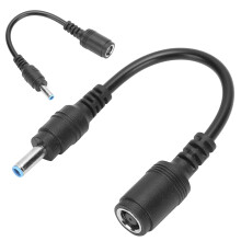Black 2Pcs Female to Male Adapter 7.4x5.0mm to 4.5x3.0mm Elbow