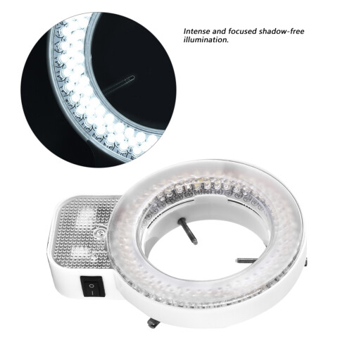 Mikroskopkamera LED-Ringlicht 144 Perlen, Helligkeit einstellbar 2