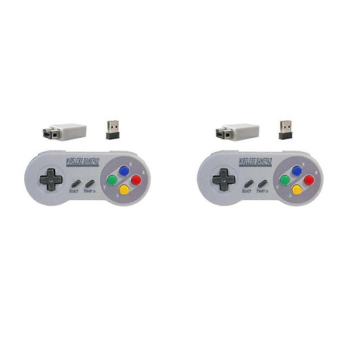 2X Game Controller Wireless 2.4G Gamepad Joypad Joystick Compatible for SNES Mini PC NS Switch Color