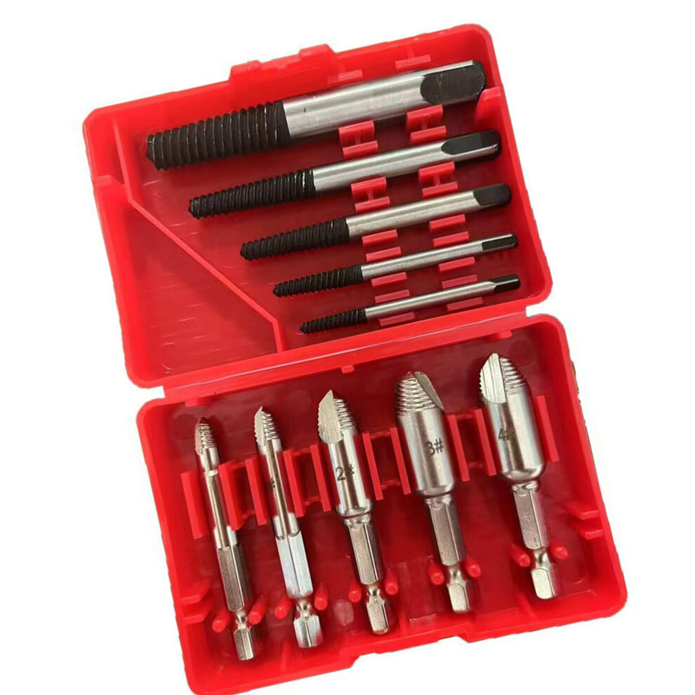 Professional Screw Extractor Remover Set For Automotive Repairs And Home Projects With Multiple Size Tool Carbon Steel Extractors Black 9323874979359