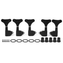 5-String Bass Tuner Set Alloy Enclosed Winding - Black Guitar Tuning Components
