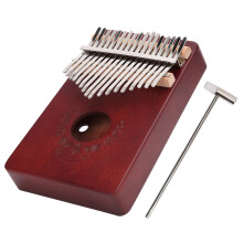 17-Tasten Mahagoni Kalimba Daumenklavier, tragbar, 110 mm Kaffee