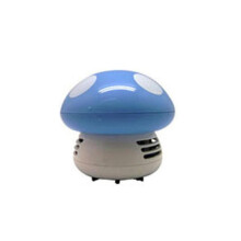 (Blue) Mini Cartoon Mushroom Dust Removal Office Home Desktop Cleaning Vacuum Cleaner YGWL