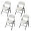 (white) 4 Pcs Folding Chair Split Seat Cover For Party Wedding Home 1