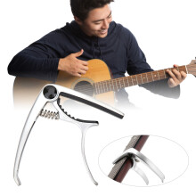 Zinc Alloy Guitar Capo Clamp Key Tuner for Folk Instrument Silver