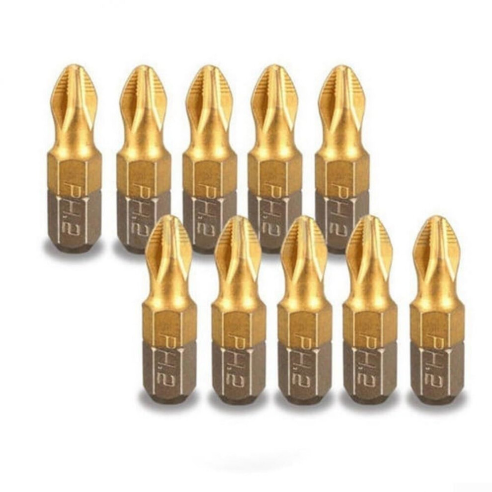 Coated Ph2 Cross Screwdriver Bits Professional Grade Accessory 10Pcs Set 9105992097074
