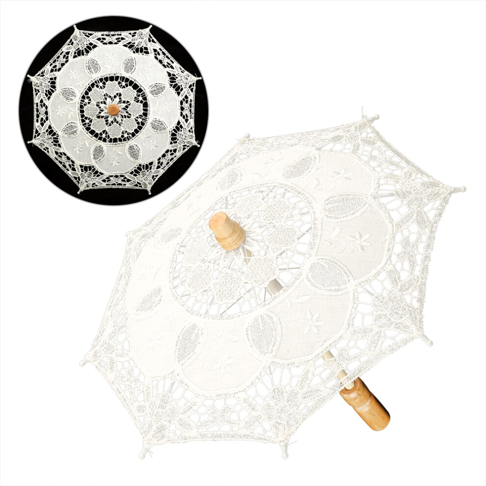 Stage Performance Small Lace Umbrella Beige Wedding Decor Compact & Decorative-image-OPC-PMZBX8Z-NEW