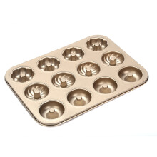 Antihaft-Donutform, robuste 12-fach-Donut-Backform mit verstärktem Rand, Mini-Gugelhupfform mit Rillenprofil für den Backofen, leicht zu reinigen