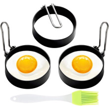 Køkkenvidunder: Non-stick rustfrit stål, nem at rengøre for perfekt rund madlavning, tåler opvaskemaskine, 7,5 cm, 3 dele