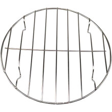 Grelha redonda multifuncional em aço inoxidável 304, própria para forno, ideal para assar, grelhar e tostar, suporta assadeiras mais pesadas e é