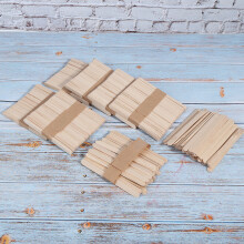 Wood Ice Cream Sticks 400 Pack Natural for DIY Ice Bar Crafts Kitchen Supplies