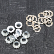 200 Sets 6mm Eisenösenknöpfe für Schuhe, Taschen, DIY-Bastelarbeiten Weiß Schwarz