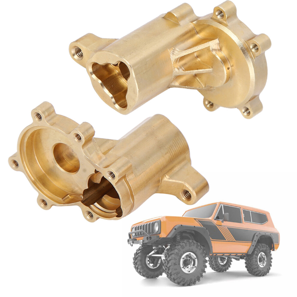 2Pcs Brass Rear Exterior Portal Housing For Rc 1/10 Crawler Yellow 9471361601419