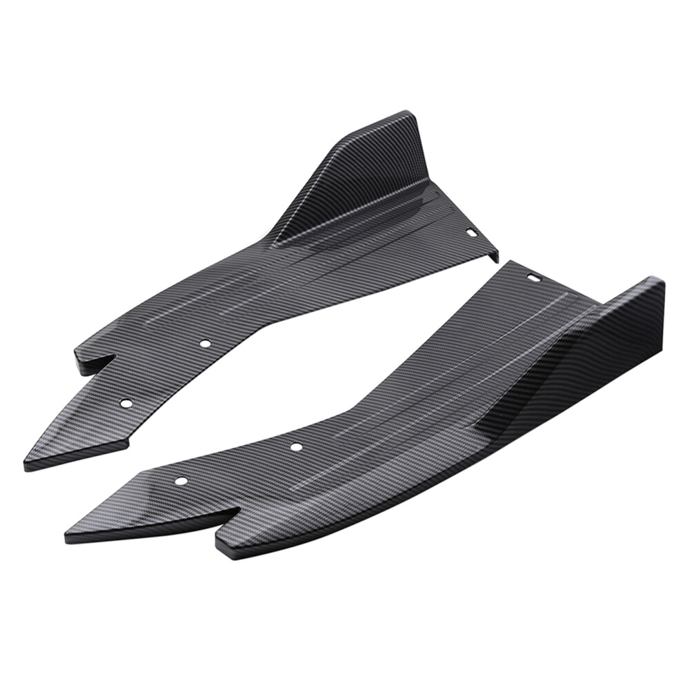 Universal Car Bumper Lip Splitter Side Fins Carbon Fiber Look Black 7641361602255