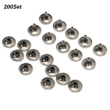 200 Sets Doppelkopf-Nieten aus Eisen mit Nagelkopf, 12x10mm, schwarz