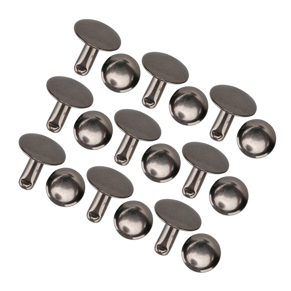 Black Rivet Nails 200 Sets 10X10mm Round Stud For Jeans Leather Shoes Bags 3141361602889