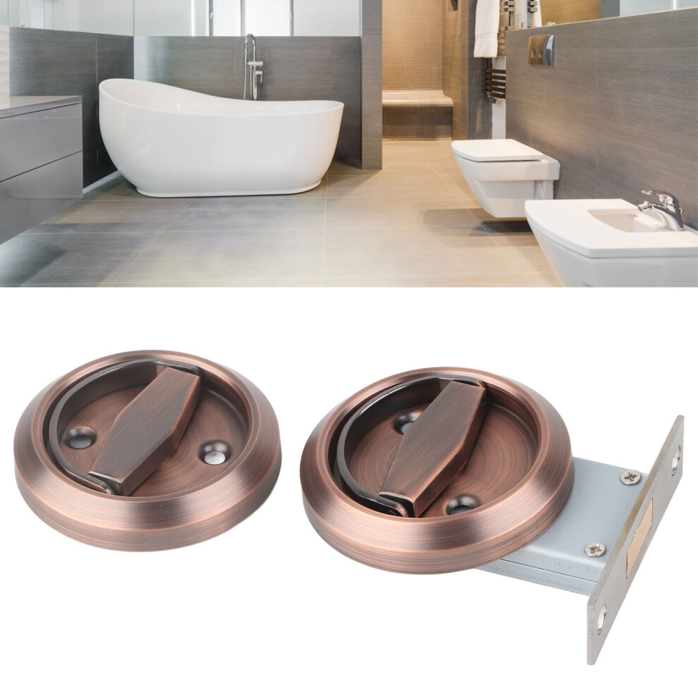 304 Stainless Steel Double-Sided Bathroom Door Lock Red Bronze 75X54mm 5021361603445