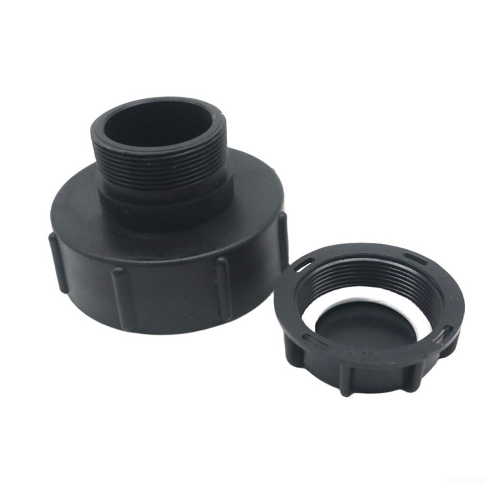 Ibc Tank Adapter, S100x8 To S60x6 Coarse Thread Ibc Container Leakproof Wear-Resistant Valve Adapter With Cover For Water Tanks Ibc, Garden Hoses(B) 9339159243909