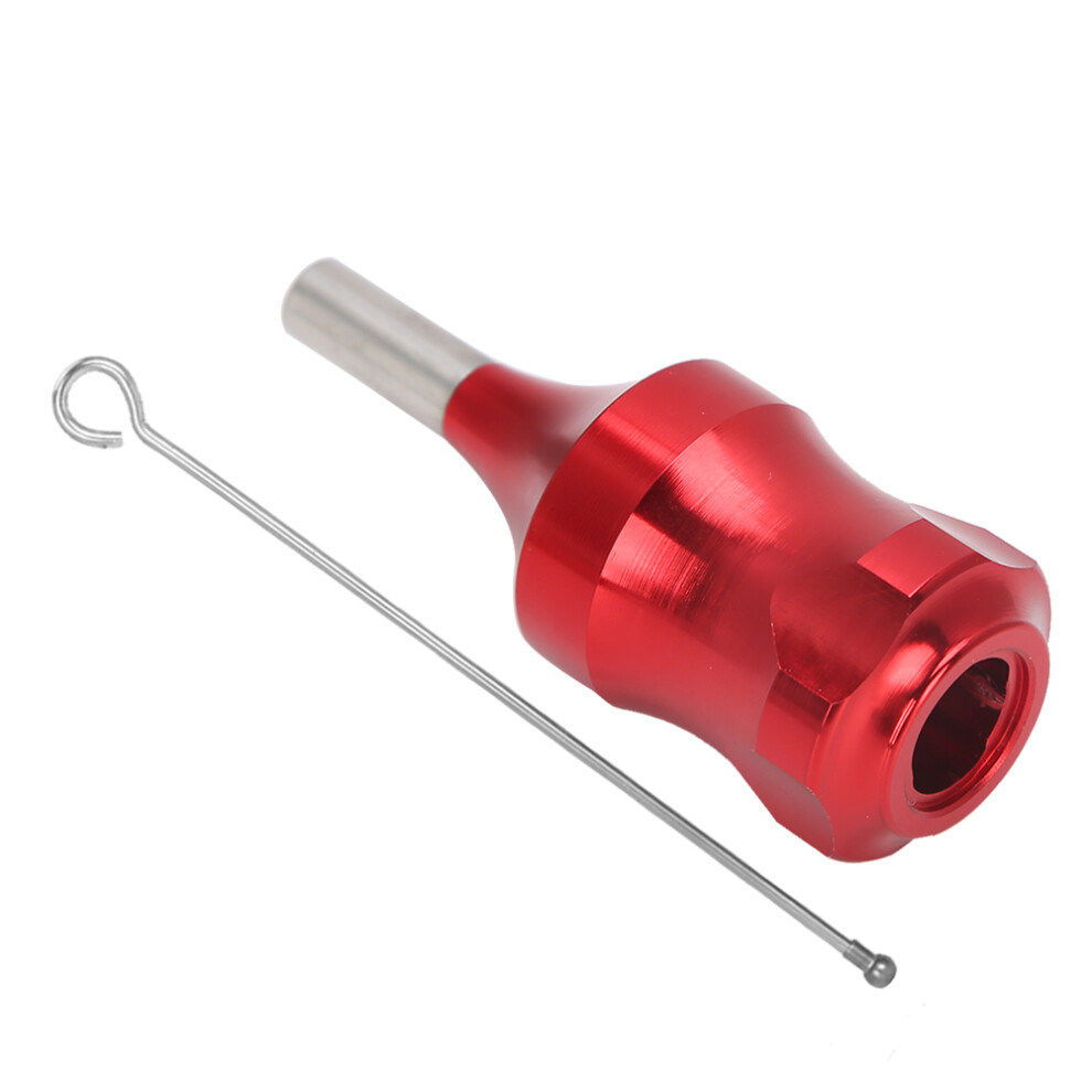 Red 28Mm Aluminum Alloy Tattoo Machine Grip With Cartridge Needles