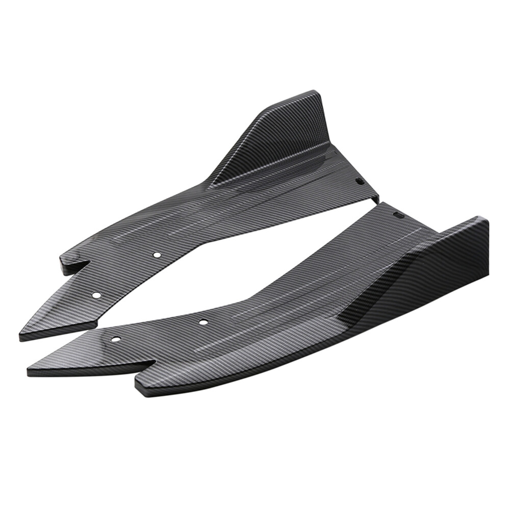 Universal Car Bumper Lip Splitter Side Fins Carbon Fiber Look Black 7901361604414