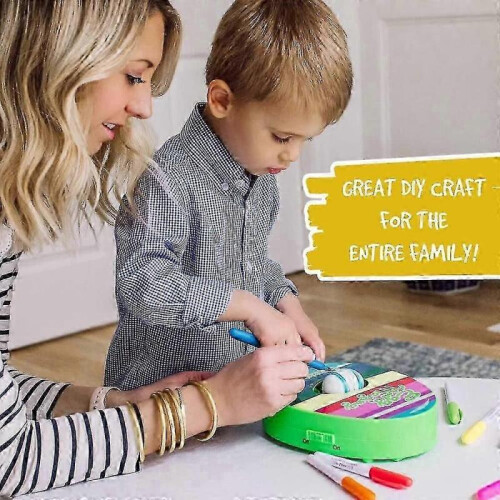 The Eggmazing Easter Egg Mini Decorator Kit Arts And Crafts Set - Includes Egg Decorating Spinner And 6 Markers [packaging May Vary] 2