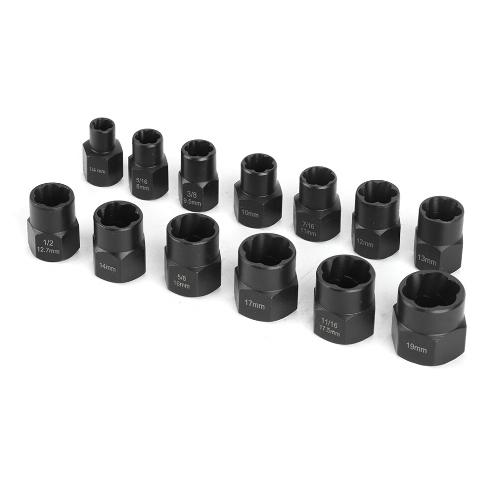 13Pcs Impact Bolt Nut Removal Socket Set Â Chrome Vanadium, Sizes 6.4Mmâ19Mm 6911361616448