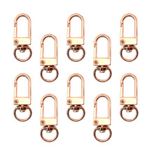 10 Pcs Swivel Lobster Claw Clasps Metal Keychain Hook-Rose Gold
