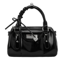 Fashionable PU Leather Armpit Bag for Women Evening Purse-Black