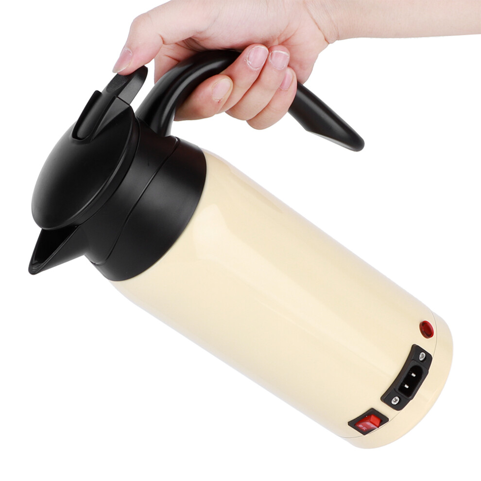 800ml Portable Electric Car Kettle 12V/24V Beige 10.6x6.7x3.8in-image-OPC-PMZC7D8-NEW