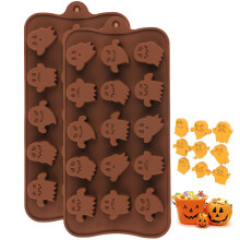 Antihaftbeschichtete, leicht zu reinigende, wiederverwendbare Halloween-Schokoladenformen (2er-Pack), umweltfreundlich, ungiftig, flexibel und