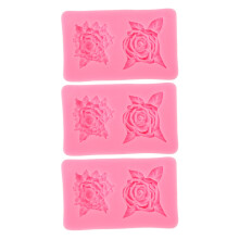 Lebensmittelechtes LFGB-Silikon für vielseitiges Backen, antihaftbeschichtete, leicht zu lösende Silikonformen in Rosenform, 3er-Pack