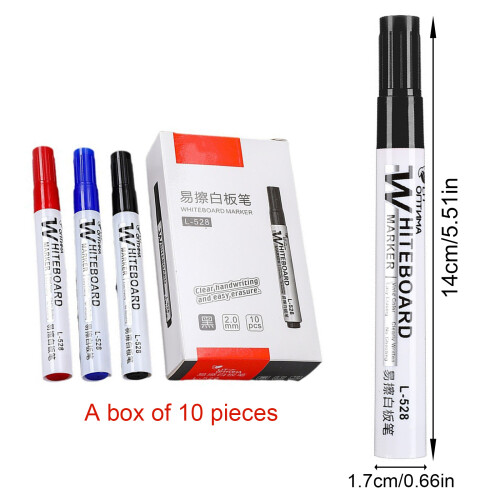 10Pcs Erasable Whiteboard Marker for Whiteboard-L528 Blue 2