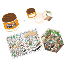 Cartoon Landscape Sticker DIY Scene- Good morning coffee